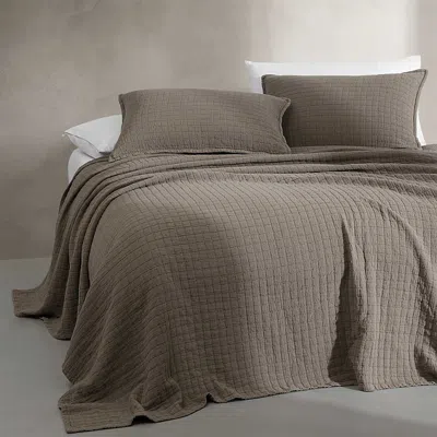 Calvin Klein Essential Garment Washed Cotton Jacquard Coverlet, Queen In Plum