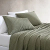 Calvin Klein Essential Garment Washed Cotton Jacquard King Sham In Dark Green