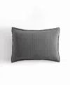 Calvin Klein Essential Garment Washed Cotton Jacquard Sham, Standard In Dark Gray