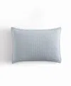 Calvin Klein Essential Garment Washed Cotton Jacquard Sham, Standard In Light Blue