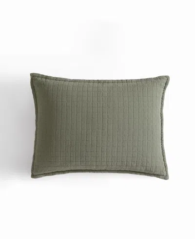 CALVIN KLEIN CLOSEOUT! CALVIN KLEIN ESSENTIAL GARMENT WASHED COTTON JACQUARD SHAM, KING