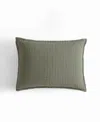 Calvin Klein Essential Washed Jacquard Pillow Sham In Vetiver Green