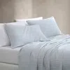 Calvin Klein Essential Garment Washed Cotton Jacquard Standard Sham In Blue