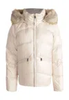 Calvin Klein Essential Real Down Jacket In Beige