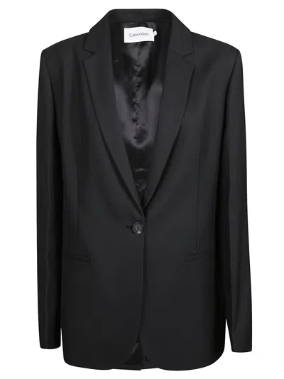 Calvin Klein Single-breasted Tailored Blazer In Black
