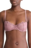 Calvin Klein Lightly Lined Balconette Bra In Vintage Pink