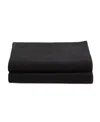 Calvin Klein Eternity Cotton Waffle 2-pc. Bath Towel Set, 64" X 34" In Black