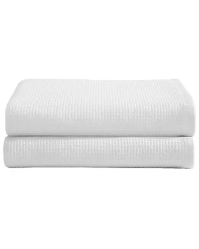 Calvin Klein Eternity Cotton Waffle Bath Towel Set In White