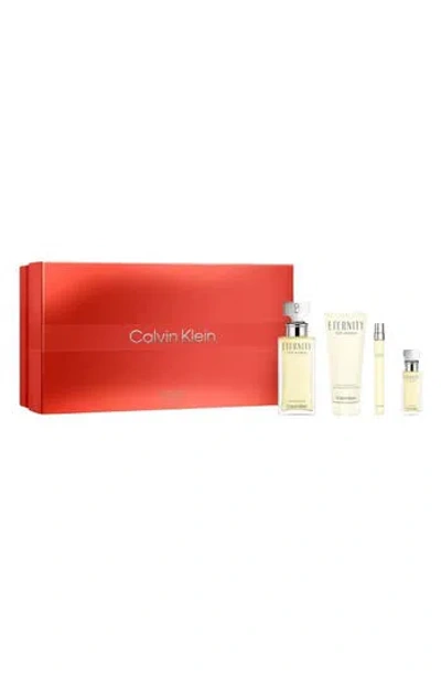 Calvin Klein Eternity Eau De Parfum 4-piece Gift Set $221 Value In Transparent