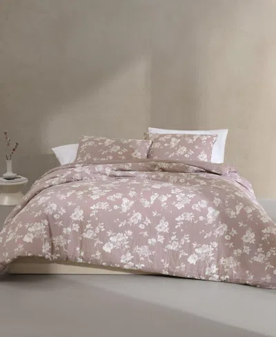 CALVIN KLEIN CLOSEOUT! CALVIN KLEIN ETERNITY FLORAL COTTON GAUZE 3-PC. COMFORTER SET, KING