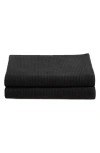 Calvin Klein Eternity Set Of 2 Bath Sheets In Black