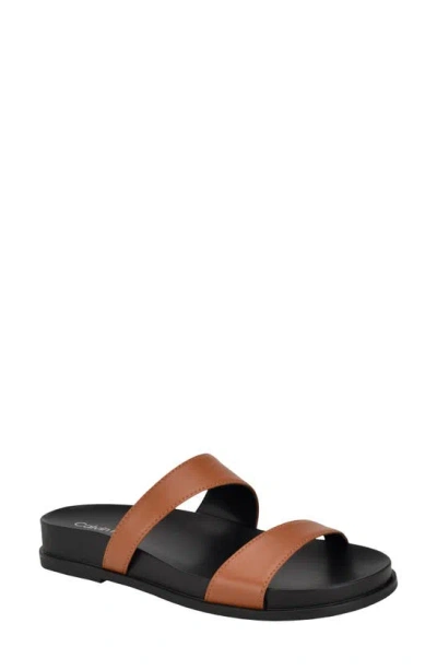 Calvin Klein Explore Slide Sandal In Brown