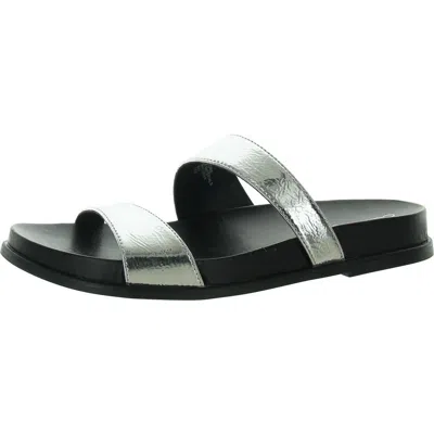 Calvin Klein Explore Womens Strappy Open Toe Slide Sandals In Silver