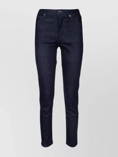 CALVIN KLEIN FADED WASH DENIM TROUSERS WITH BELT LOOPS