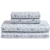 Calvin Klein Falling Petals 300 Thread Count Sateen Sheet Set In Blue