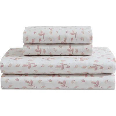 Calvin Klein Falling Petals 300 Thread Count Sateen Sheet Set In Falling Petals Pink