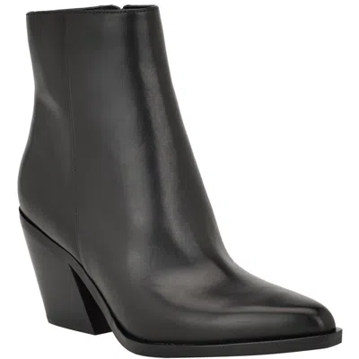 Calvin Klein Fallone Womens Leather Block Heel Mid-calf Boots In Black