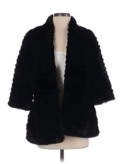 Pre-owned Calvin Klein Faux Fur Jacket In Black