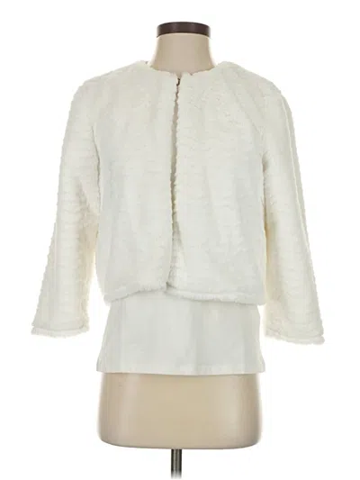 Pre-owned Calvin Klein Faux Fur Jacket In Ivory