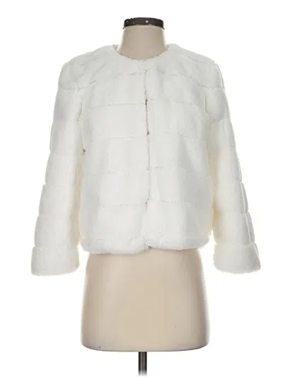 Pre-owned Calvin Klein Faux Fur Jacket In Ivory