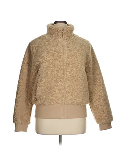 Pre-owned Calvin Klein Faux Fur Jacket In Tan