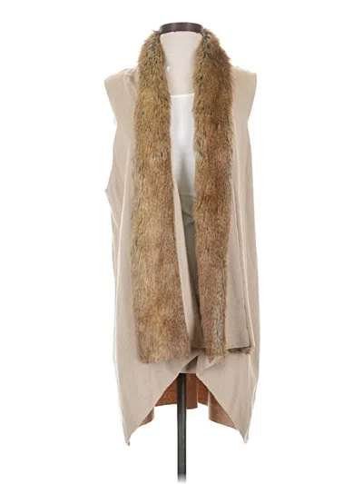 Pre-owned Calvin Klein Faux Fur Vest In Ivory