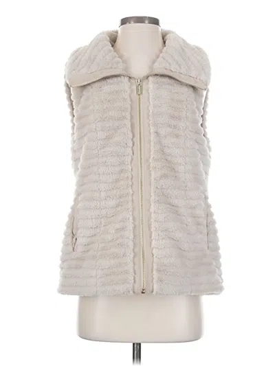 Pre-owned Calvin Klein Faux Fur Vest In White