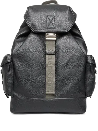 Calvin Klein Faux-leather Backpack In Black