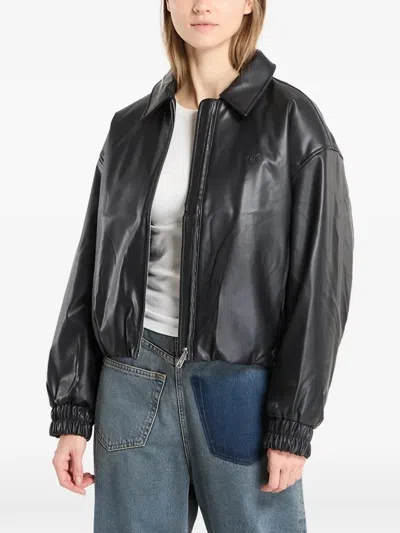 Calvin Klein Faux Leather Jacket In Black