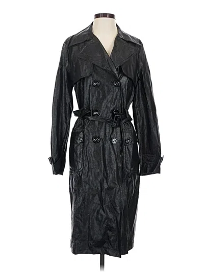 Pre-owned Calvin Klein Faux Leather Jacket In Black