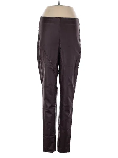 Pre-owned Calvin Klein Faux Leather Pants In Burgundy