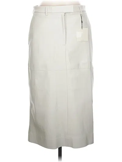 Calvin Klein Faux Leather Skirt In Ivory
