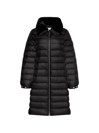 Calvin Klein Faux-fur Collar Padded Jackets In Black