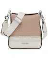Calvin Klein Fay Canvas Crossbody In White,natural