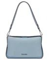Calvin Klein Fay Demi Shoulder With Magnetic Top Closure In Blue