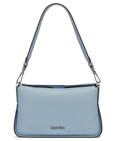 Calvin Klein Fay Demi Shoulder With Magnetic Top Closure In Blue