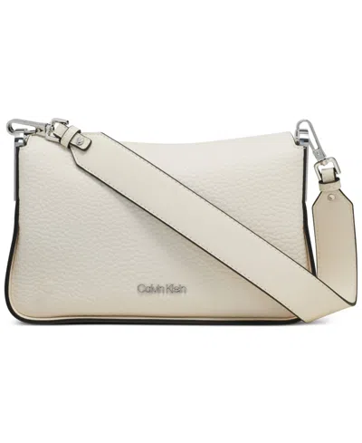 Calvin Klein Fay Demi Shoulder With Magnetic Top Closure In Cherub Wht