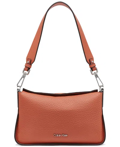 Calvin Klein Fay Demi Shoulder With Magnetic Top Closure In Chili Spice