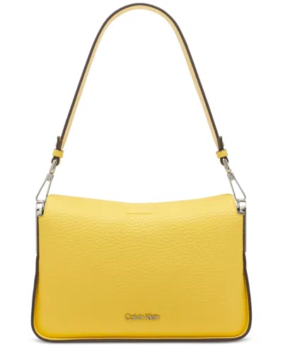 Calvin Klein Fay Demi Shoulder With Magnetic Top Closure In Pineapple