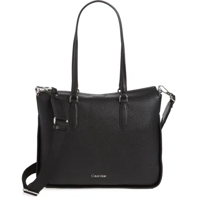 Calvin Klein Fay East/west Tote In Black