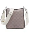 Calvin Klein Fay Mini Signature Adjustable Crossbody With Magnetic Top Closure In Almond Taupe,cherub White
