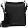 Calvin Klein Fay Small Adjustable Crossbody With Magnetic Top Closure In Black/silver