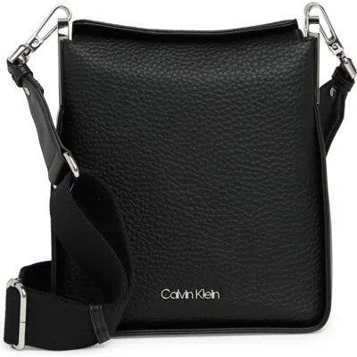 Calvin Klein Women's Fay Logo Crossbody Bag In Black Silver