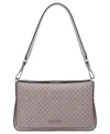 Calvin Klein Fay Signature Demi Shoulder With Magnetic Top Closure In Almond Taupe,cherub White