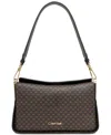 Calvin Klein Fay Signature Demi Shoulder With Magnetic Top Closure In Brown Khk