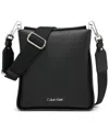 Calvin Klein Fay Small Adjustable Crossbody With Magnetic Top Closure In Black,silver