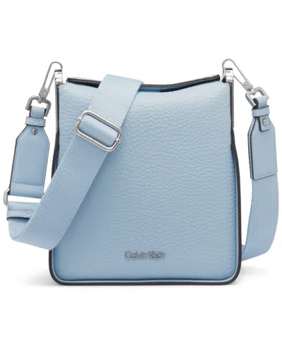 Calvin Klein Fay Adjustable Crossbody With Webbed Strap In Dusty Blue