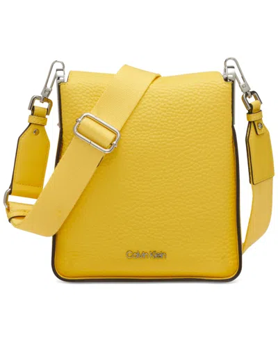 Calvin Klein Fay Small Adjustable Crossbody With Magnetic Top Closure In Pineapple