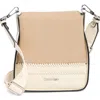 Calvin Klein Fay Whipstich Canvas Crossbody Bag In Wht/natural