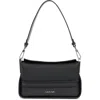 Calvin Klein Fay Whipstich Canvas Shoulder Bag In Black